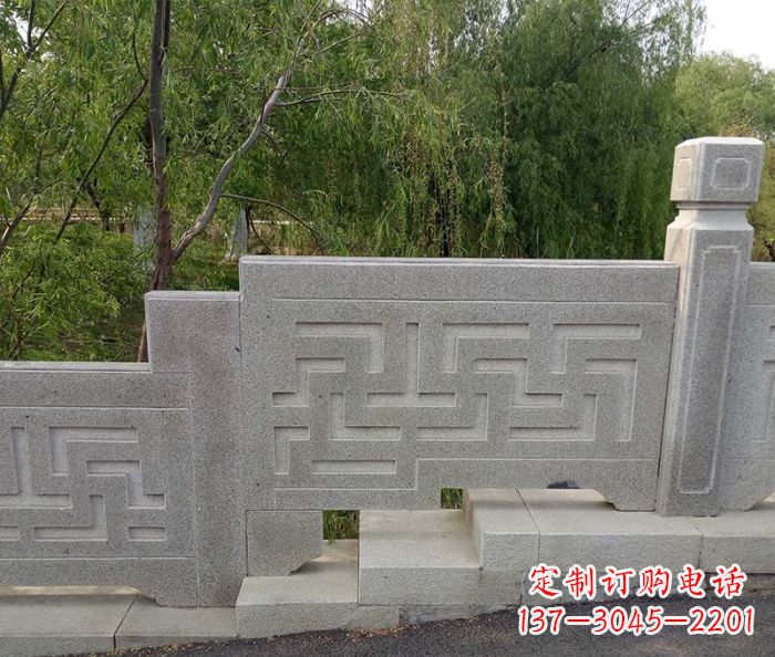 福建园林景观大理石桥栏板石雕 (7)