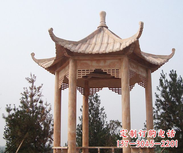福建园林景观单层石雕凉亭 (3)
