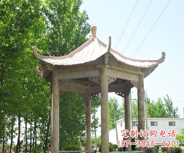 福建园林景观单层石雕凉亭