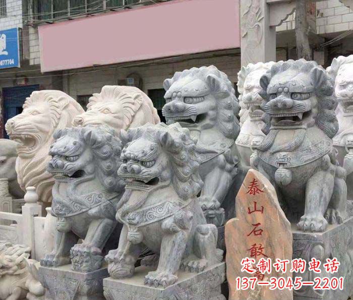 福建园林景观仿古狮子石雕