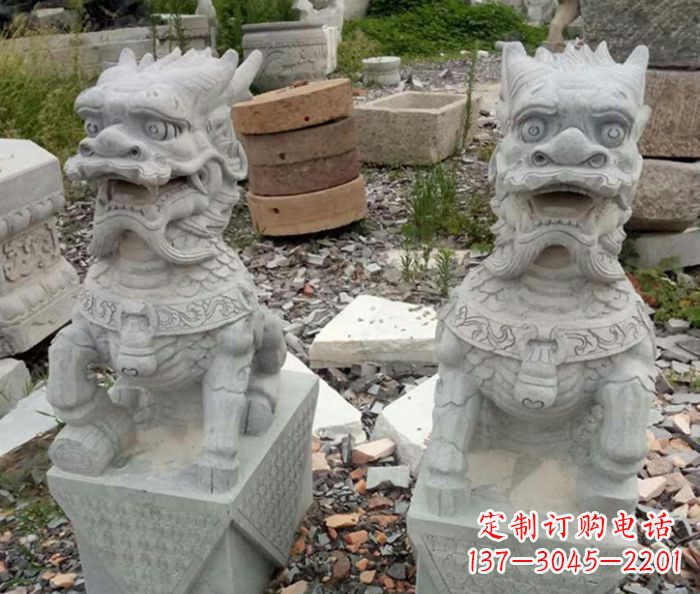 福建园林景观仿古麒麟石雕