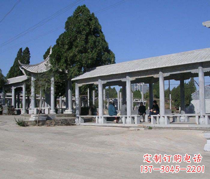 福建园林景观仿古石雕长廊凉亭 (2)