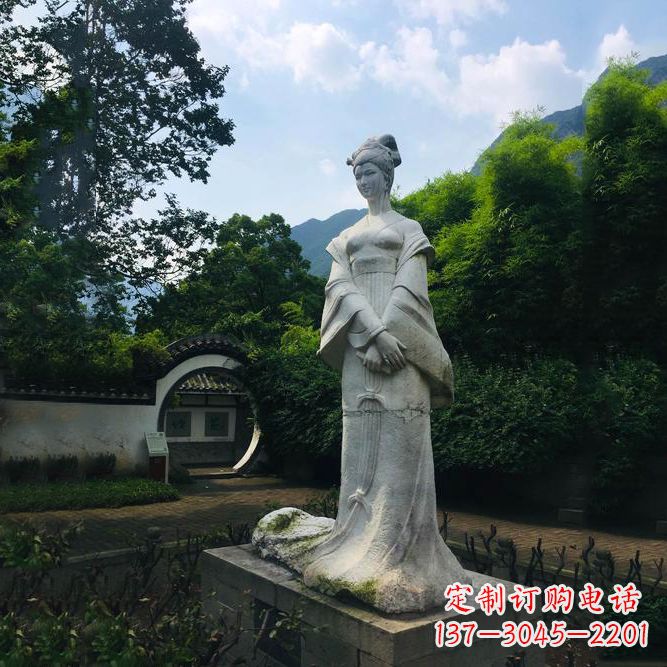 福建园林历史名人塑像王昭君汉白玉雕塑