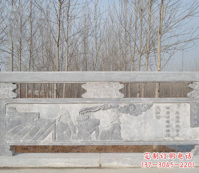 福建园林石浮雕栏板景观石雕 (3)