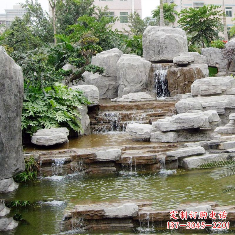 福建园林石头假山流水