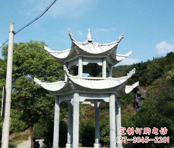 福建园林双层凉亭石雕