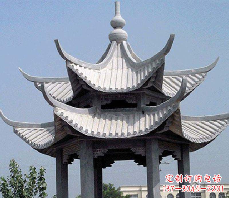福建园林双层石凉亭景观石雕