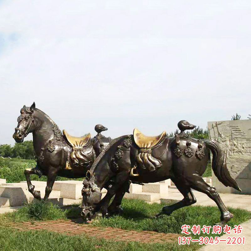 福建战马群公园景区动物情景雕塑