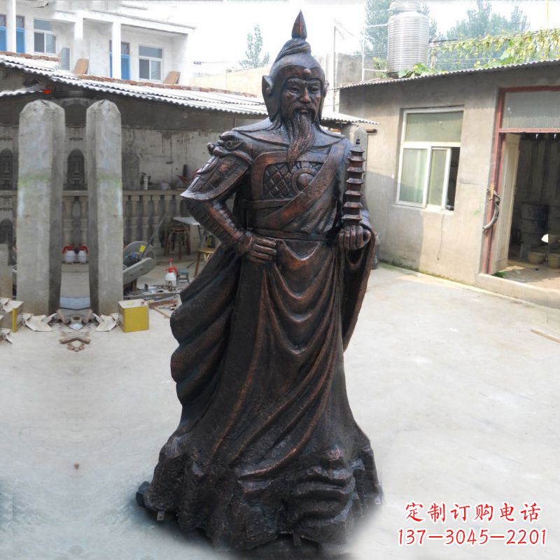 福建战神托塔天王李靖铸铜雕塑