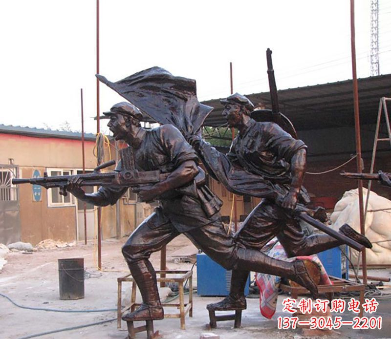 福建战士人物铜雕