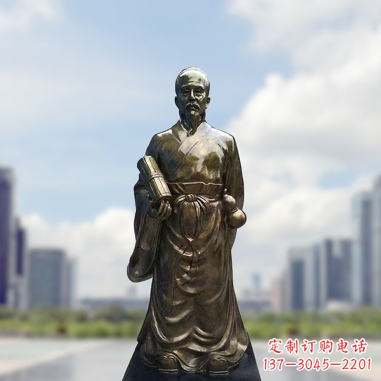 福建张仲景仿铜玻璃钢雕塑