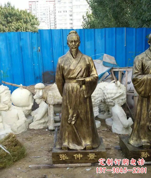福建张仲景古代医学名人铜雕