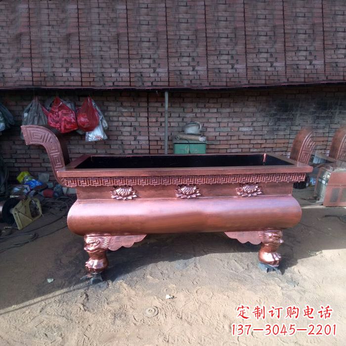 福建长方形铜香炉