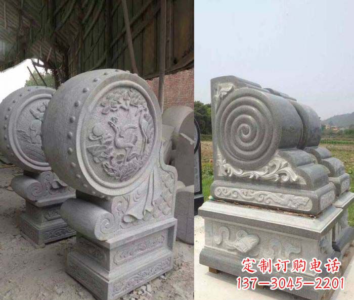 福建招财抱鼓石大理石门墩