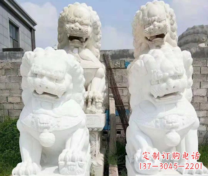 福建招财动物汉白玉狮子石雕
