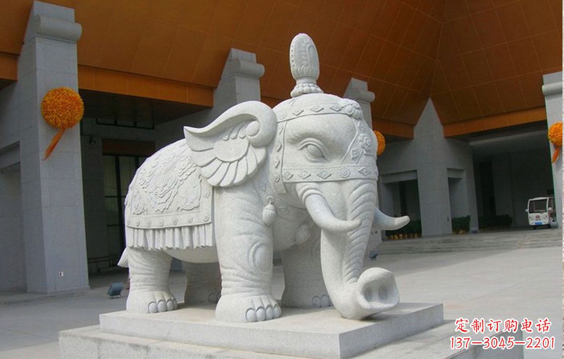 福建招财吉祥大象石雕