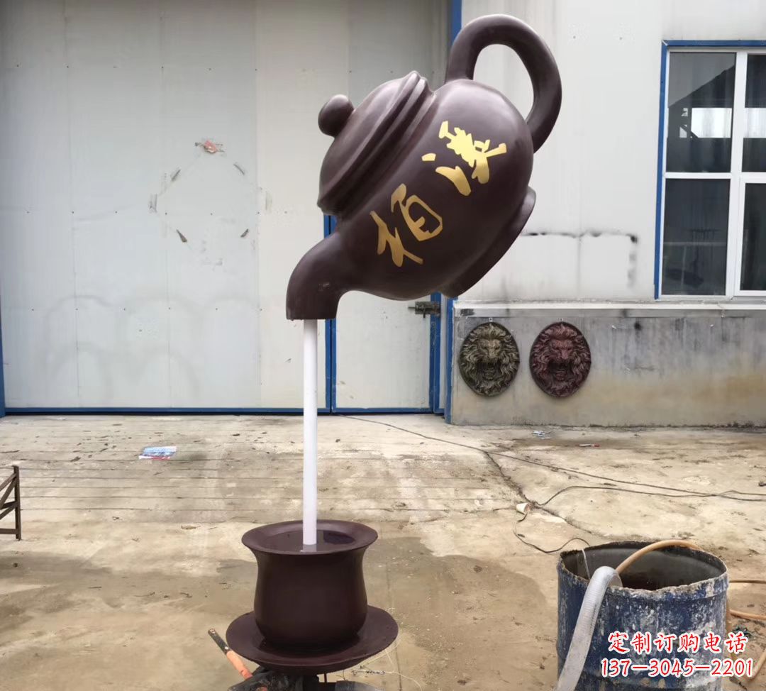 福建招财进宝茶壶喷泉景观雕塑