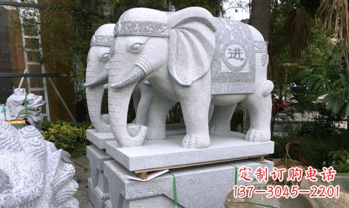 福建招财进宝大理石门口大象雕塑