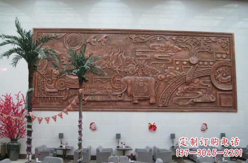 福建招财进宝大象铜浮雕