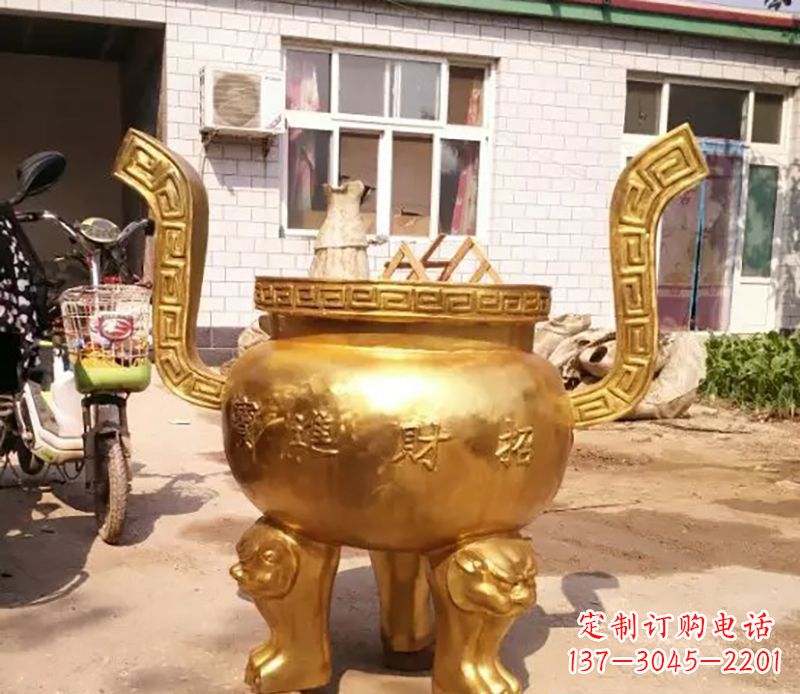 福建招财进宝香炉铜雕