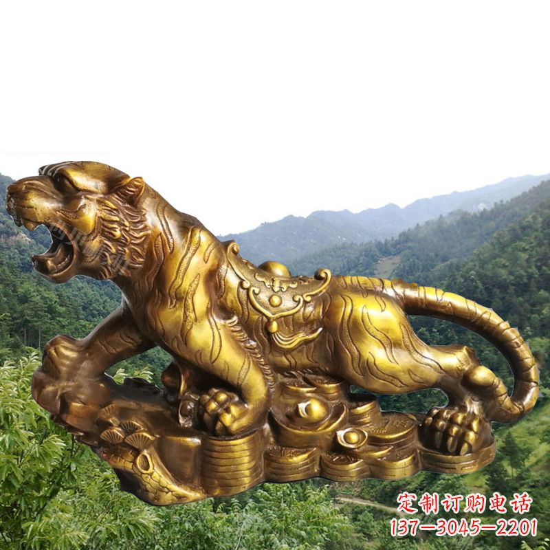 福建招财老虎漆金12生肖动物雕塑