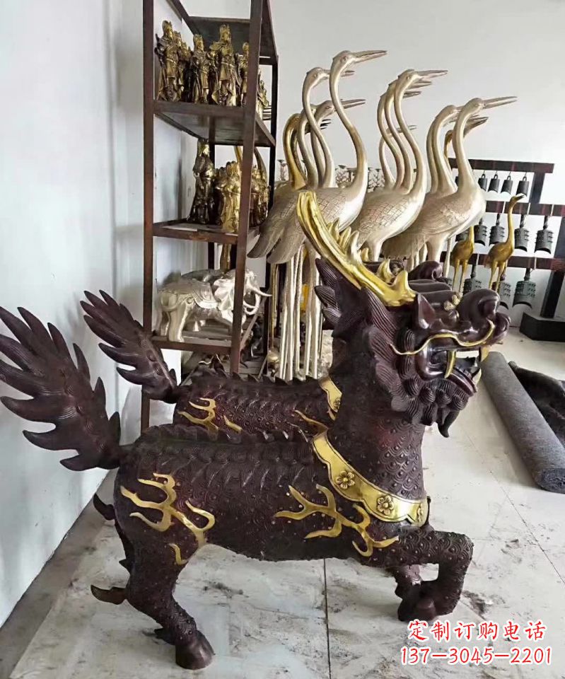 福建招财纳福麒麟铜雕