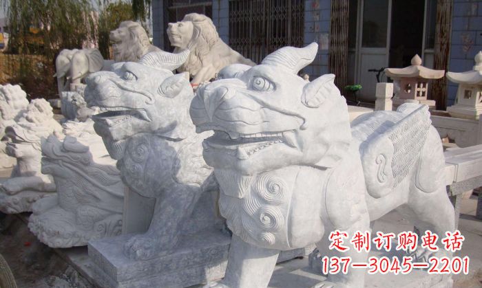 福建招财神兽大理石貔貅石雕