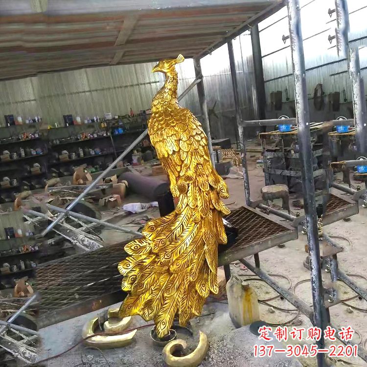 福建中国古代传说中的瑞鸟凤凰鎏金铜雕