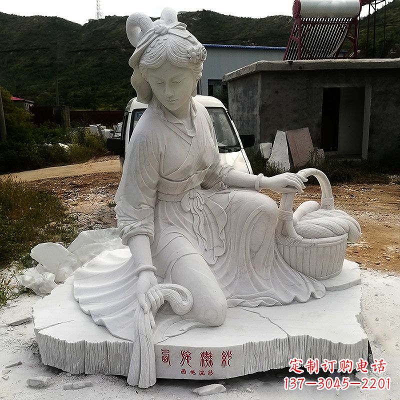 福建中国古代四大美女之西施汉白玉石雕塑