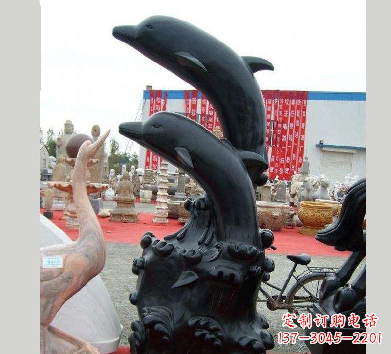 福建中国黑海豚石雕