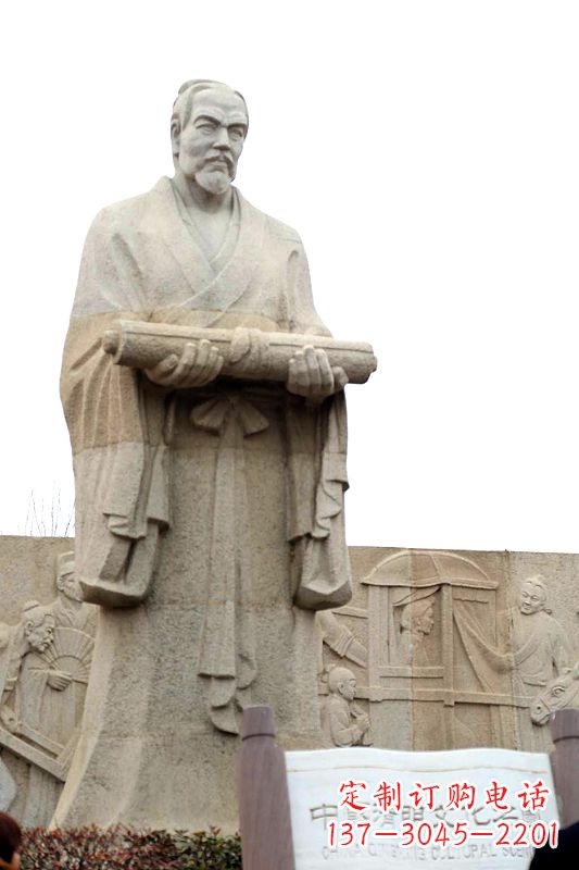 福建中国历史名人北宋绘画大师清明上河图画家张择端汉白玉石雕像