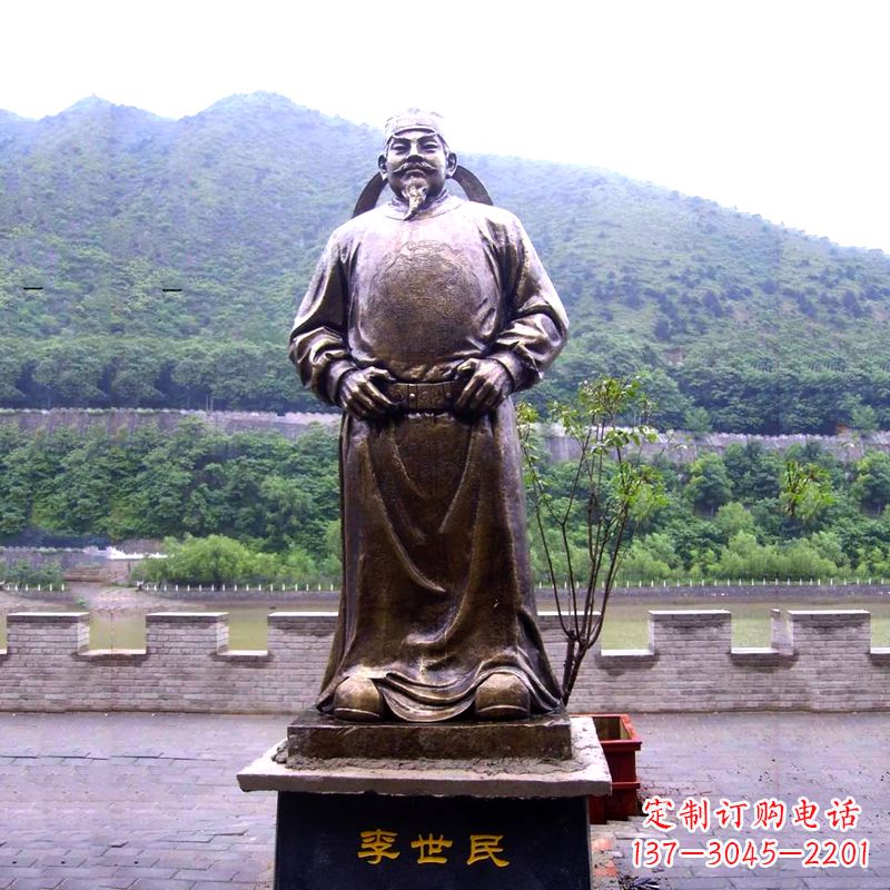 福建中国历史名人唐初著名帝王李世民铸铜雕像