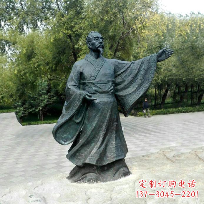 福建中国历史名人战国时期儒家学派的代表人物荀子铜雕像