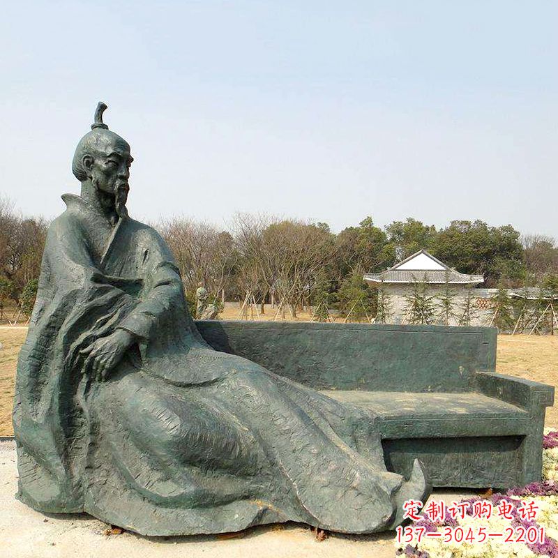 福建中国明末清初知名画家八大山人(朱耷)雕塑塑像-公园历史名人铜雕像