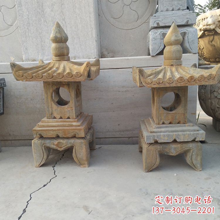 福建中式仿古低墩石灯笼
