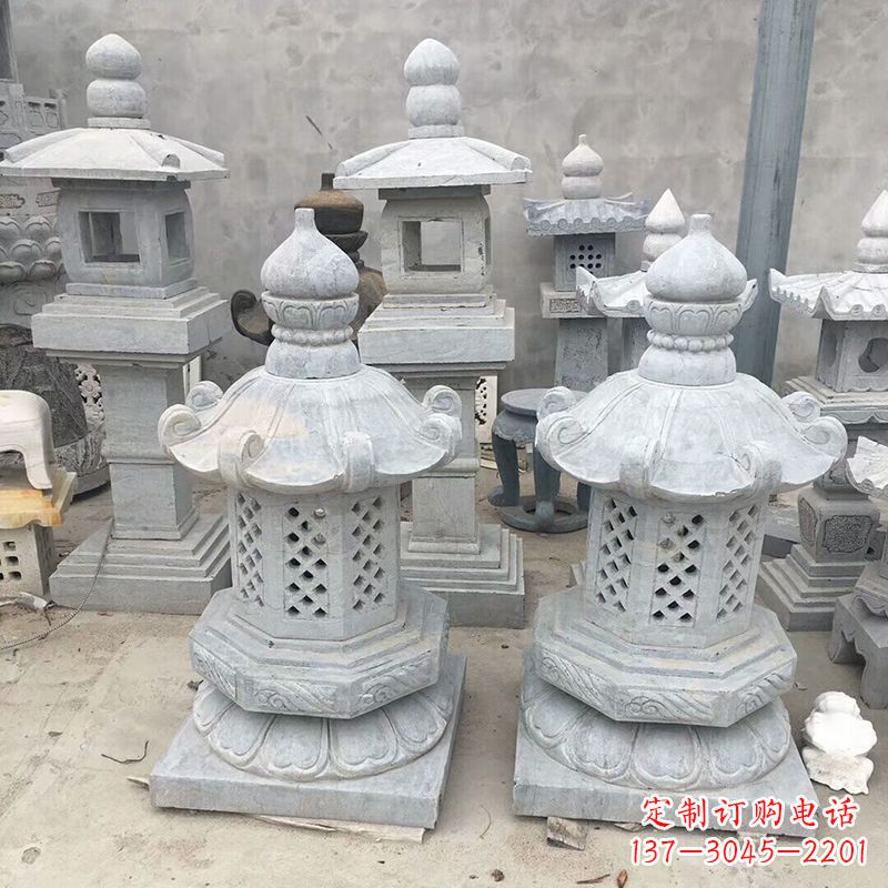 福建中式低墩石雕灯笼