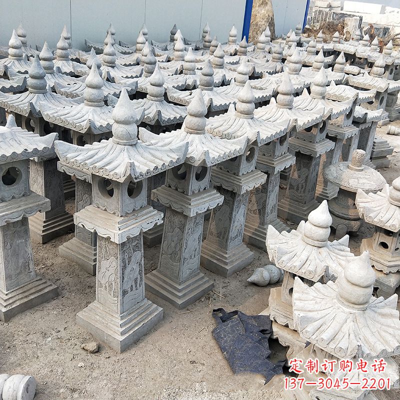 福建中式青石灯笼雕塑