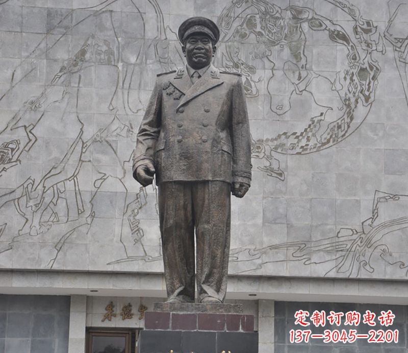 福建朱德人物铜雕
