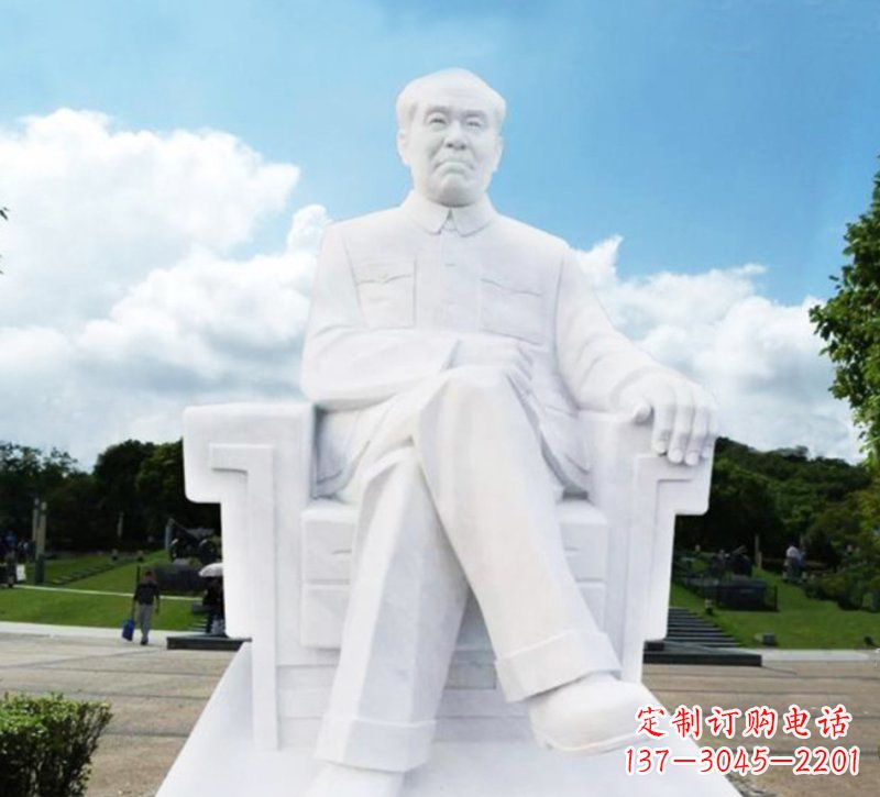 福建朱德坐式伟人石雕