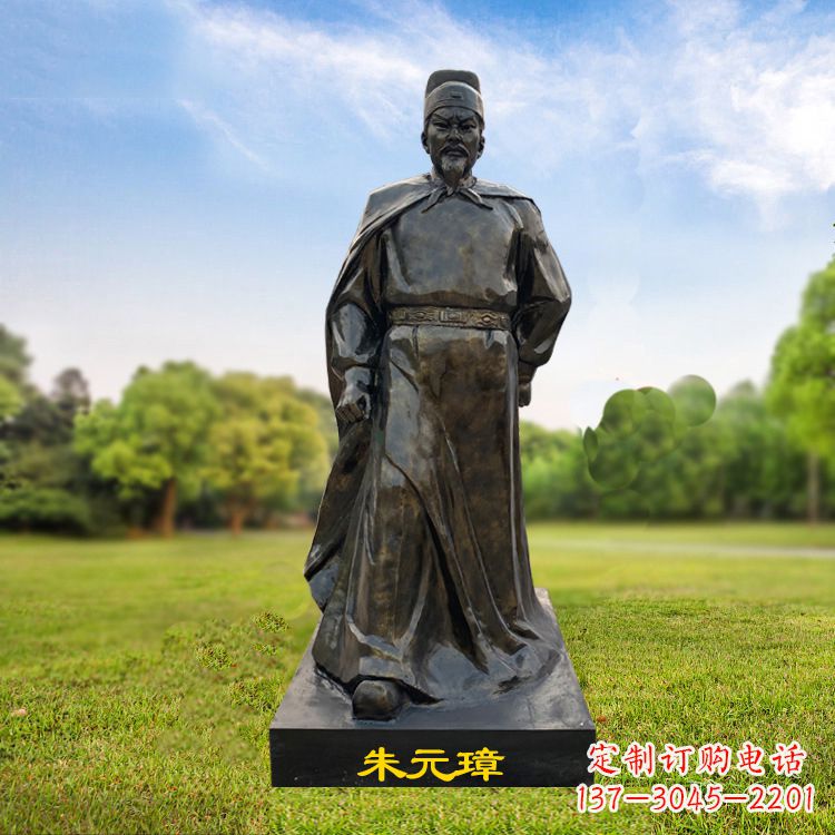 福建朱元璋玻璃钢仿铜雕塑