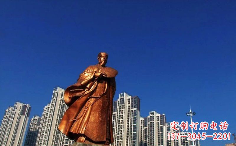 福建诸葛亮古代名人铜雕 (2)