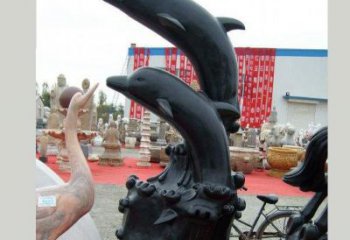 福建中国黑海豚石雕