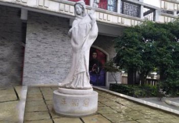 福建中国历史名人古代美女王昭君弹琵琶石雕像