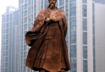福建诸葛亮城市景观铜雕像-中国古代著名人物三国谋士卧龙先生雕塑