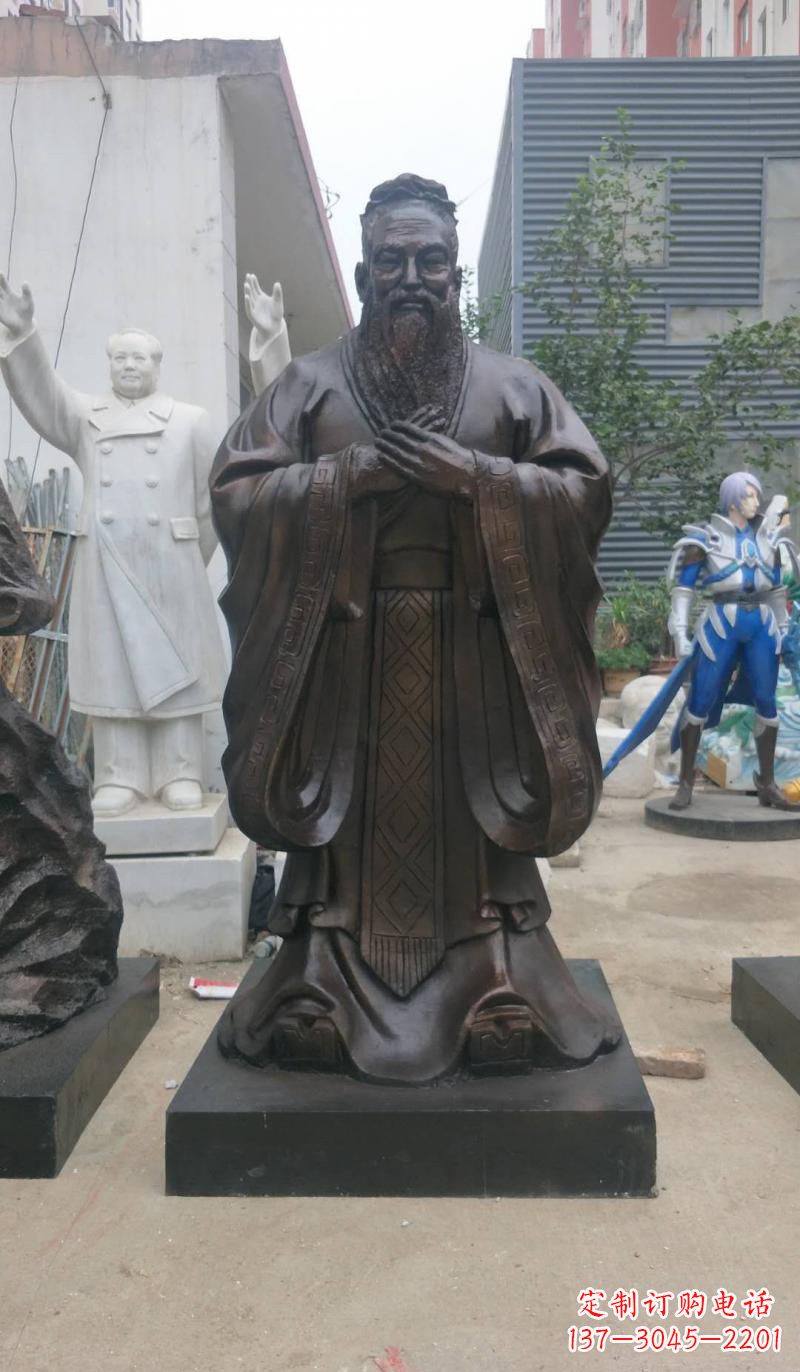 福建铸铜孔子雕塑