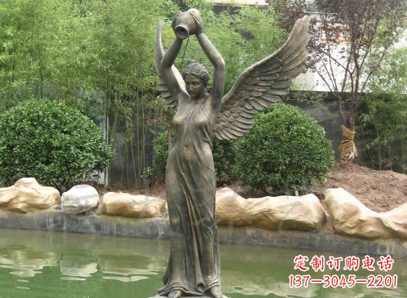 福建铸铜欧式人物喷泉雕塑