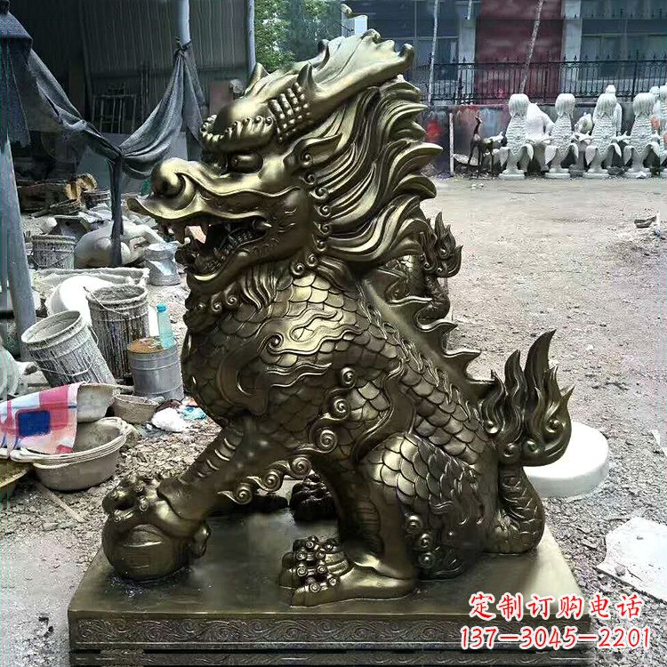 福建铸铜麒麟雕塑