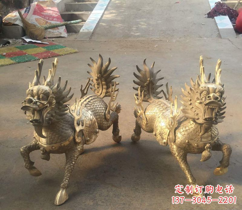 福建铸铜麒麟雕塑 (2)