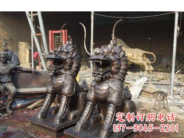福建铸铜麒麟雕塑2221