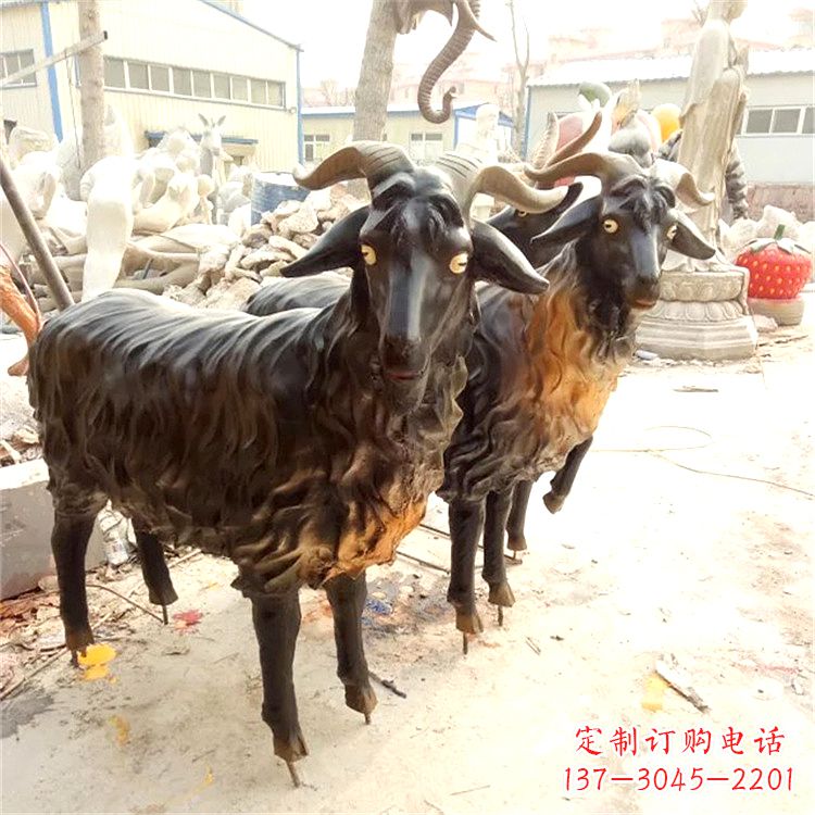 福建铸铜山羊雕塑